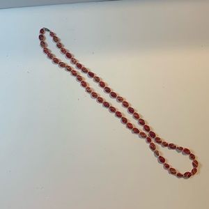No Brand Red Stone Necklace 18 inches each side 36 inches in all Used